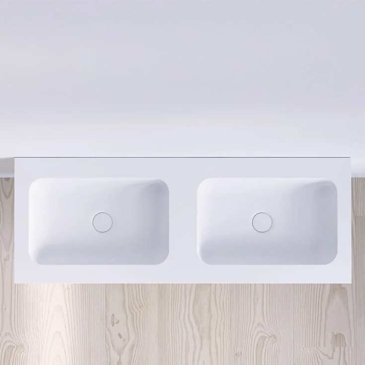 Copenhagen Bath SQ2 120 servant, dobbel, 120x45 cm, hvit matt | 30040098