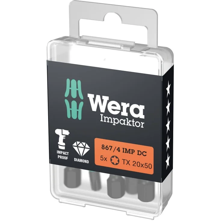 Wera 867/4 Impactor Torx-bits, TX20, 5 stk. | 76423508