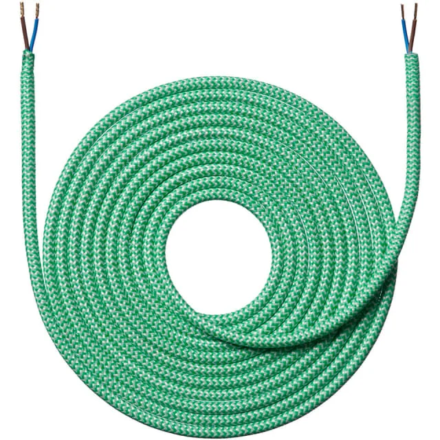 Nielsen stoffledning, 2×0,75 mm², 4 meter, gzigzag rønn | 950739 Nielsen stoffledning, 2×0,75 mm², 4 meter, gzigzag rønn | 950739