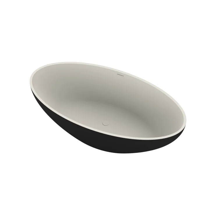Ideavit SolidEllipse badekar, 180×88 cm, matt svart/hvitt | 290032 BL-WH Ideavit SolidEllipse badekar, 180×88 cm, matt svart/hvitt | 290032 BL-WH
