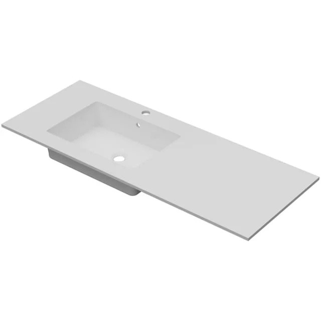 Linn Bad Corianplate med EIR servant, 120x46 cm, uten overløp, venstre, hvit matt | 3812CVS