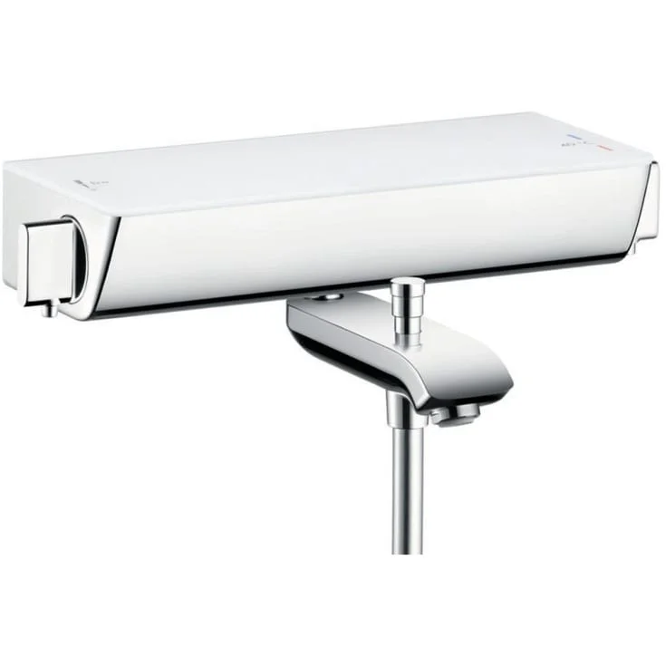 Hansgrohe Ecostat Select badekarbatteri, krom/hvit glass | 13141400