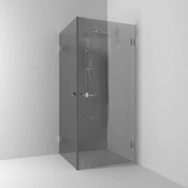 Svedbergs 180° dusjhjørne rett, 90x90 cm, røykfarget glass, krom profil | 653899