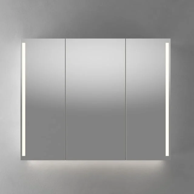 Linn Bad Vikja speilskap med led-lys, 100x84x18 cm, eik | 22810
