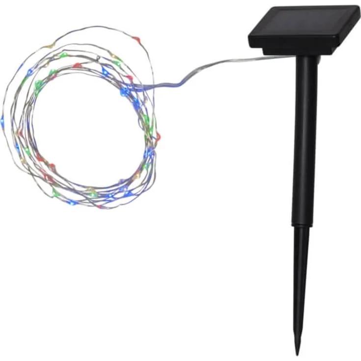 24 stk Star Trading Wire solcellelyskjede med farget lys | 480-31 24 stk Star Trading Wire solcellelyskjede med farget lys | 480-31