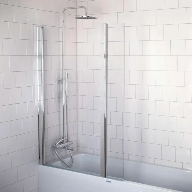 Nordhem Tjörn badekarvegg 140,5x97 cm, krom/klarglass | DTBKK100