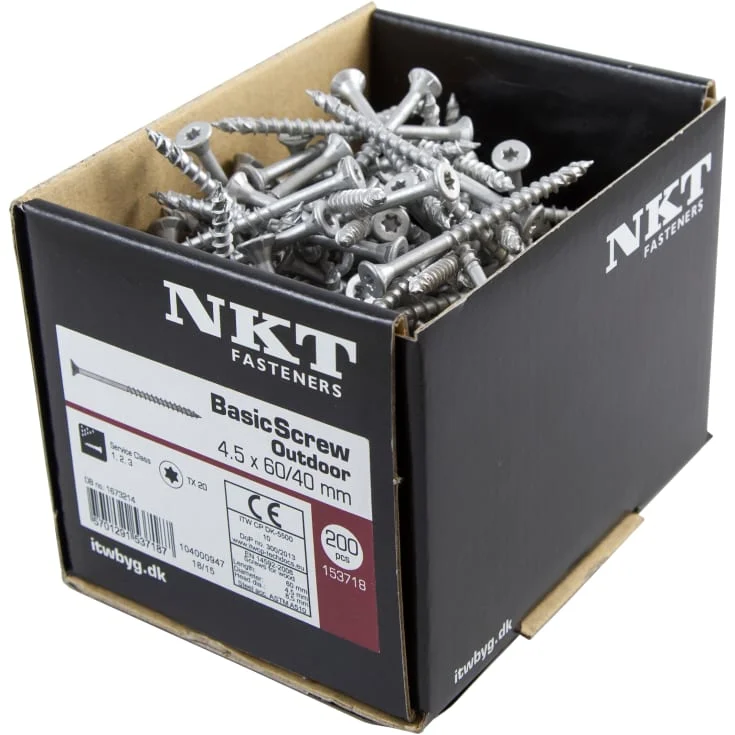 NKT Skrue med undersenket hode, Ruspert 1000, 4,5 x 70 mm - 400 stk | 153719