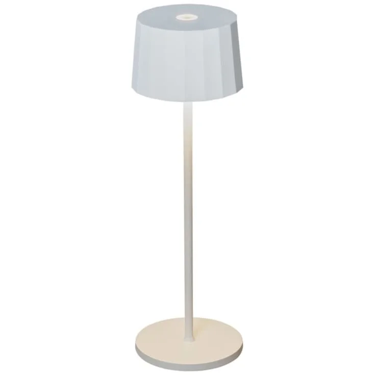 Konstsmide Positano oppladbar bordlampe utendørs, hvit | 7813-250