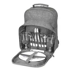 Peri piknikryggsekk for 2 personer 26x17x35 cm grå v:6099587