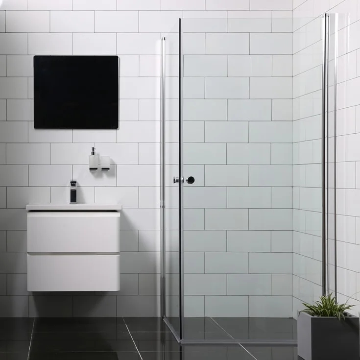 Bathlife Allsidig dusjhjørne, 80x80 cm, klart glass, sølv profil | 40728515