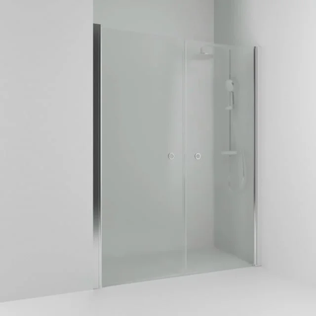 Svedbergs Skoga dusjnisje rett, 108 cm, frostet glass, alu blank profil | 60208455