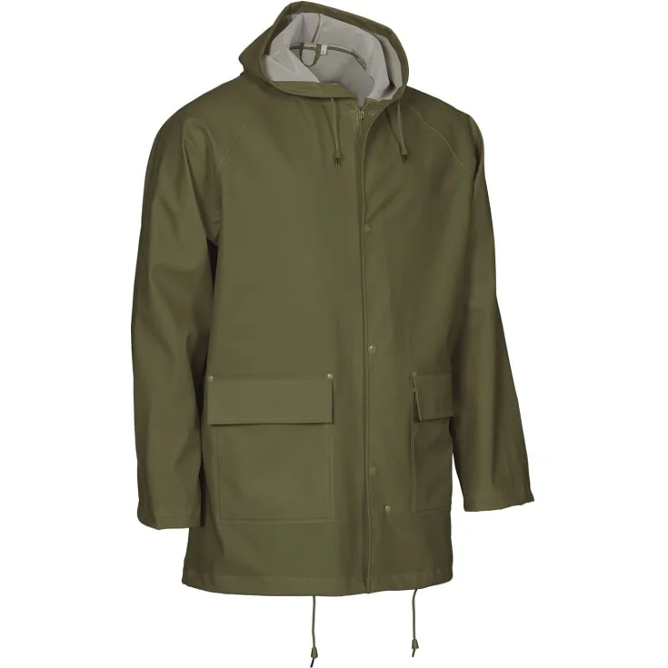 Elka Outdoor regnjakke PU/PVC, olivengrønn, str. 3XL | 306600-001_3XL