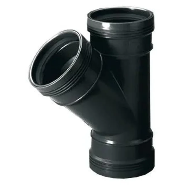 Wavin Wafix 75/75x45° PP pluss grenrør, sort | 2215377