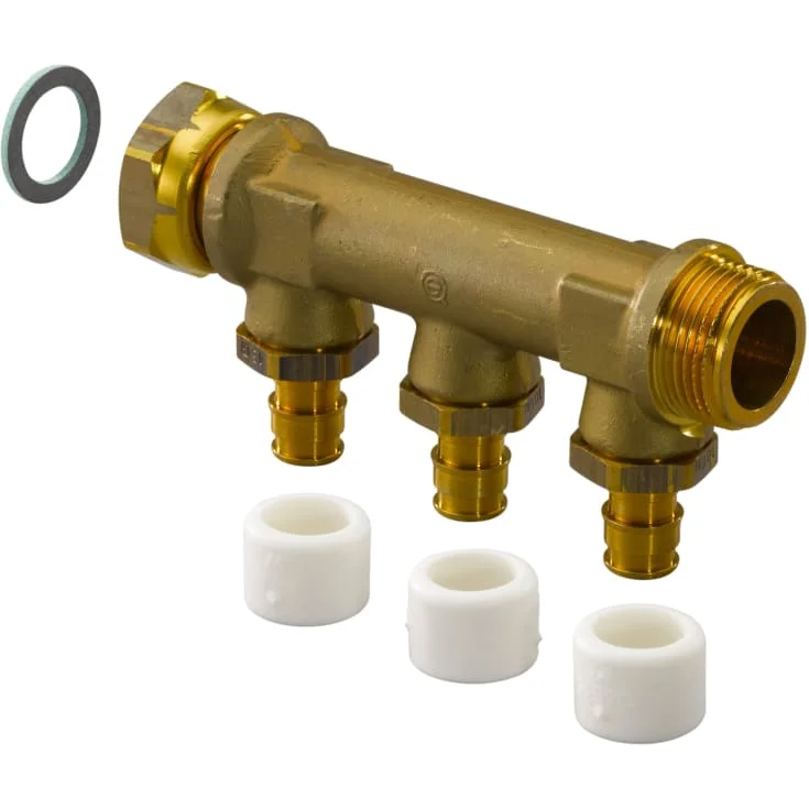 Uponor Aqua PLUS Q&E fordeler, med 3 avstikk og løpende mutter | 046163215