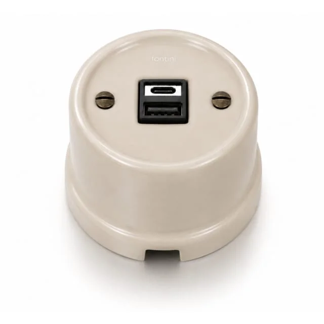 Fontini Garby USB-lader i porselen, A+C, brun | 30766882