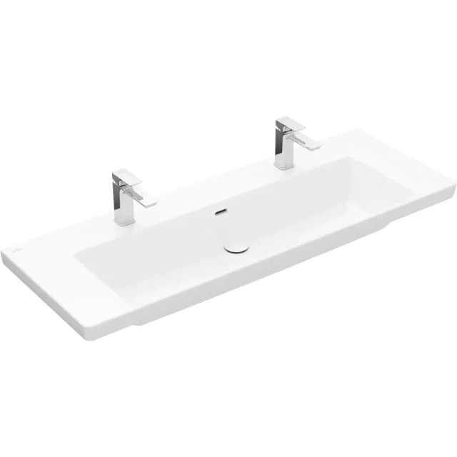 Villeroy & Boch Subway 3.0 møbelservant, 130×47,5 cm, med CeramicPlus, hvit | 4A70D4R1