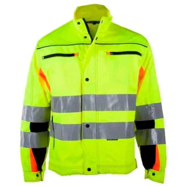 Bekken & Strøm Bergset arbeidsjakke, HiVis kl.3, unisex, str. 66, gul/sort | 646570