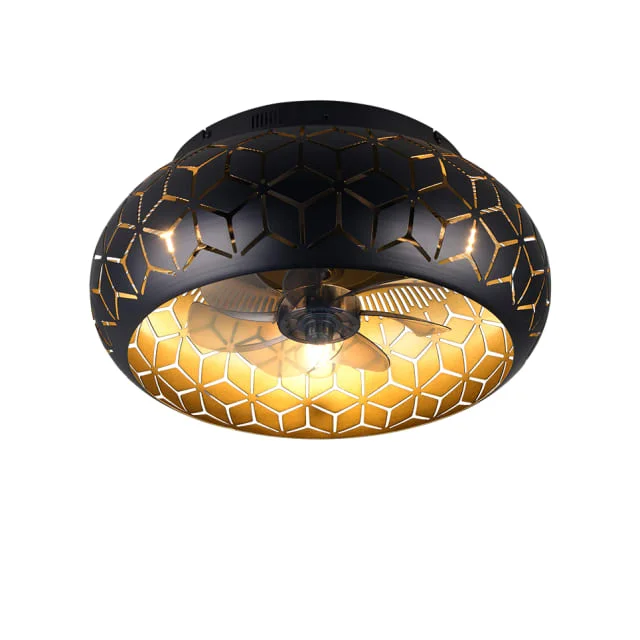 Trio Lighting Bidar takvifte med lys, sort/gull | R61574080