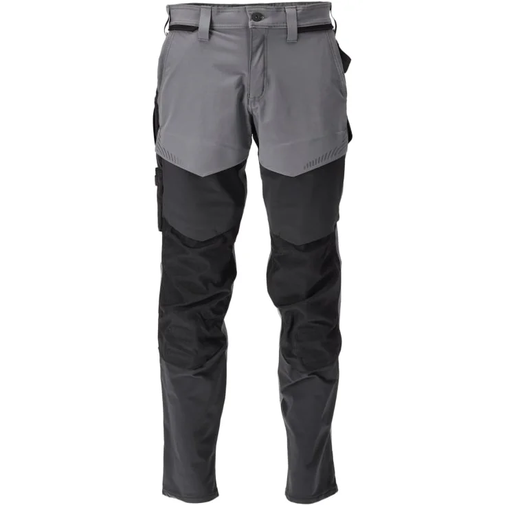 Mascot Customized arbeidsbukser med stretch, lysegrå/sort, str. 82C58 | 22379-311-8909_82C58