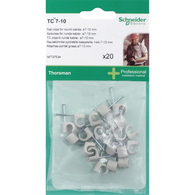 5 stk Schneider TC-kabelklemmer 20 stk, grå, 7-10 mm | IMT37534