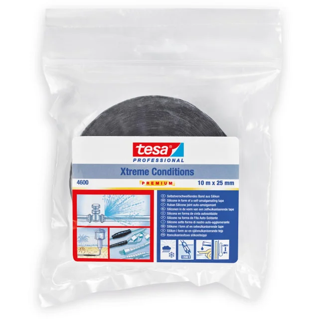 Tesa selvvulkaniserende tape, svart, 25 mm, 10 meter | 04600-00006-01