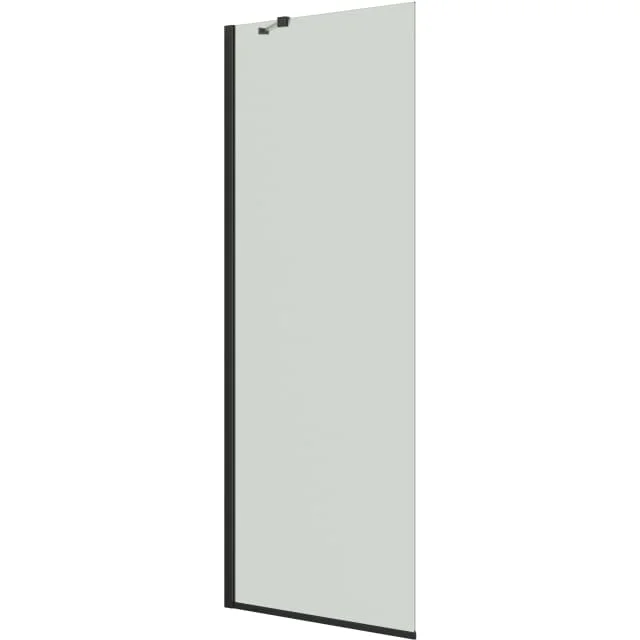 Dansani Match dusjvegg, modell D+stabiliseringsarm, 97 cm, klart glass, svart profil | 930220249+pakke+stab