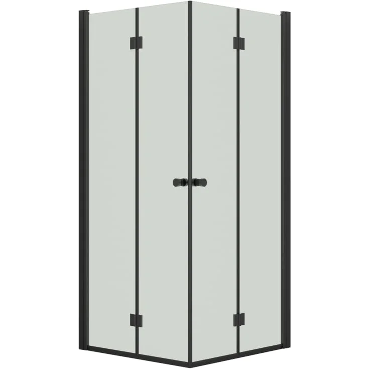 Dansani Match dusjhjørne, modell B+B, 87x97 cm, klart glass, svart profil | 930220248+pakke+model_B_97