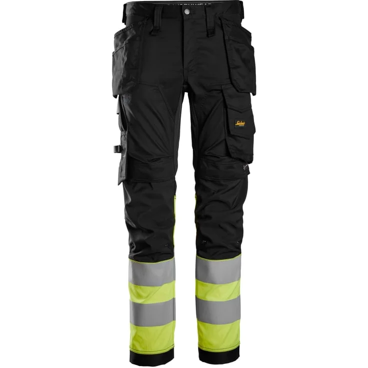 Snickers 6234 AllroundWork arbeidsbukse med stretch, sort/hi-vis gul, str. 250 | 6234-0466_250