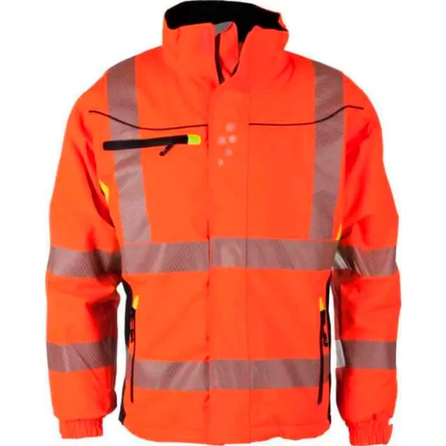 Bekken & Strøm Gjøvik allvær vinterjakke, HiVis kl.3, unisex, str. 4XL, oransje/sort | 677109