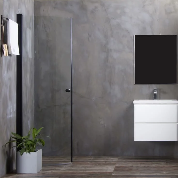 Bathlife Allsidig buet dusjdør, 80 cm, klart glass, sort profil | 40842619 Bathlife Allsidig buet dusjdør, 80 cm, klart glass, sort profil | 40842619