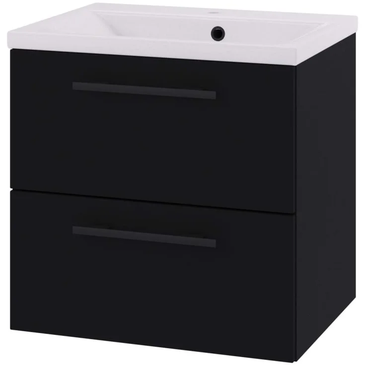 Linn Bad Ingrid servantskap, 2 skuffer, 60x45,3x57 cm, sort matt | 110706