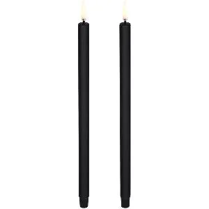 LED kronelys 25 cm 2 stk svart v:2404733