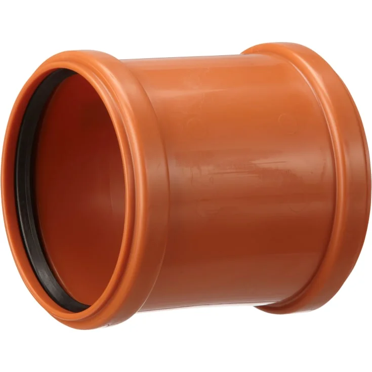 Kloakk dobbelmuffe, PP, 110 mm | 0703202300 Kloakk dobbelmuffe, PP, 110 mm | 0703202300