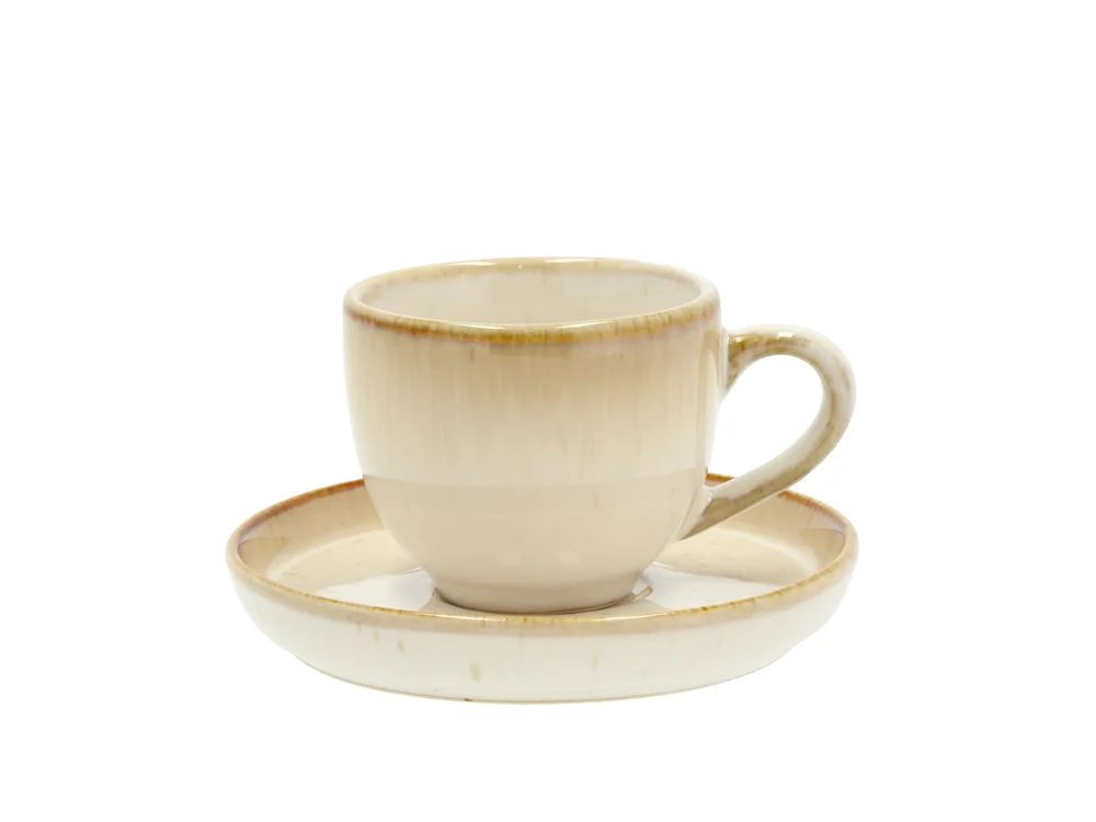 Espressokopp med skål krem/krem 7cl v:3779394 Espressokopp med skål krem/krem 7cl v:3779394