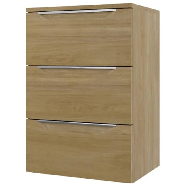 Linn Bad Mari Sideskap, 3 skuffer, 60x45,6x87,8 cm, eikefolie | 125506