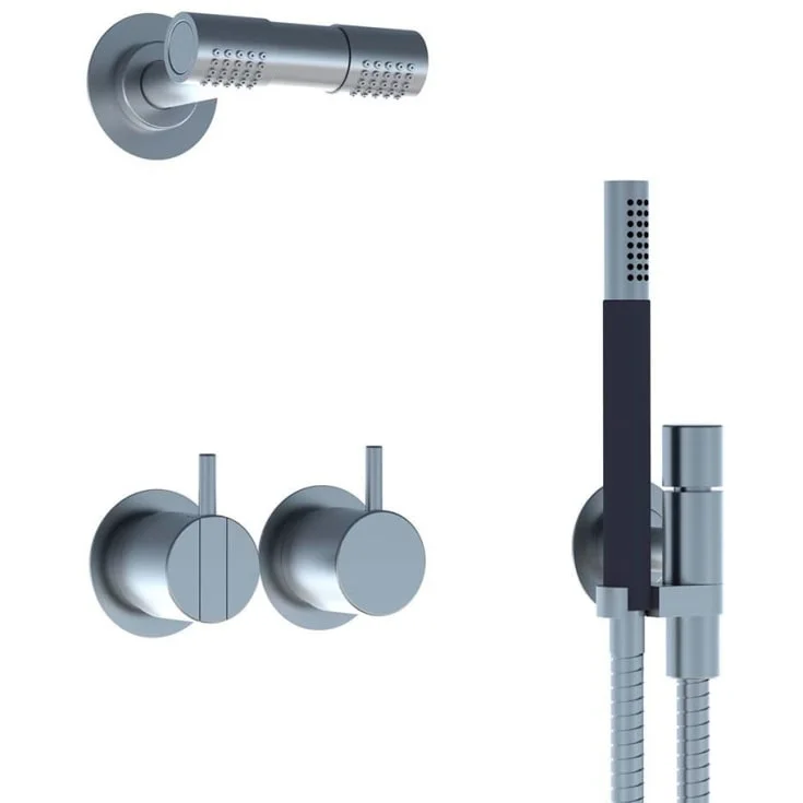 Vola 2471-081D dusjbatteri, med hode- og hånddusj, sort matt | 2471-081D-27