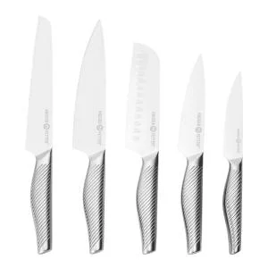 Knivsett 5 deler rustfritt stål v:9609826