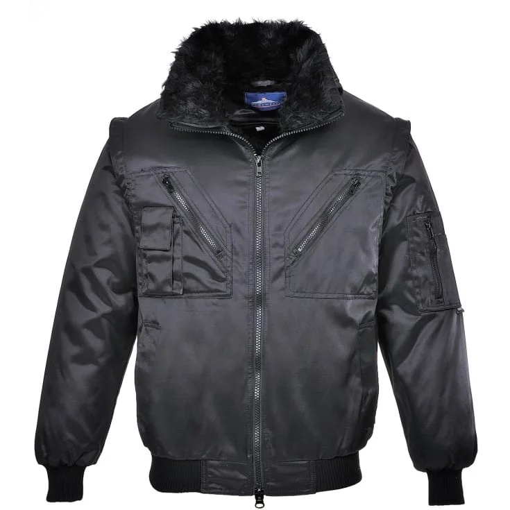 Portwest pilotjakke, sort, str. M | PJ10BKR_M