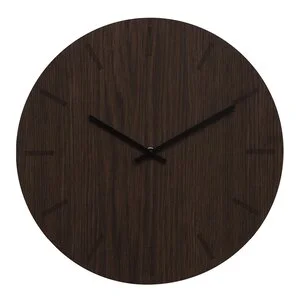 Dark Oak veggklokke 38 cm mørk eik m/svart viser v:6184613
