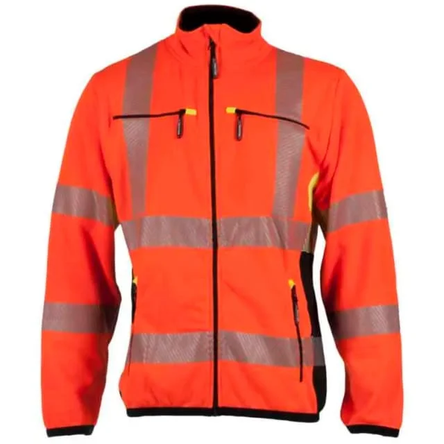 Bekken & Strøm Gjøvik fleecejakke, HiVis kl.3, unisex, str. 3XL, oransje/sort | 677794