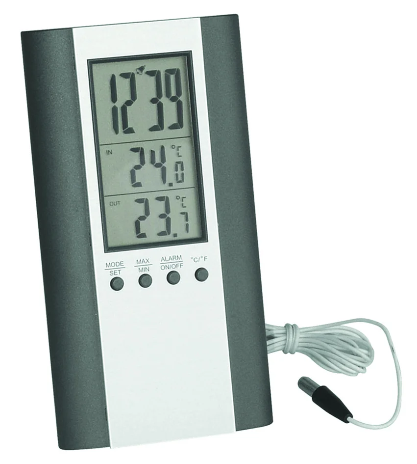 TERMOMETER INNE-UTE MIN-MAX MED VEKKEKLOKKE v:2575396 TERMOMETER INNE-UTE MIN-MAX MED VEKKEKLOKKE v:2575396
