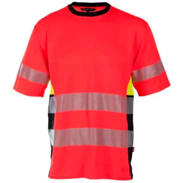 Bekken & Strøm Gjøvik T-skjorte, HiVis kl.3, unisex, str. XS, rød/sort | 27314133