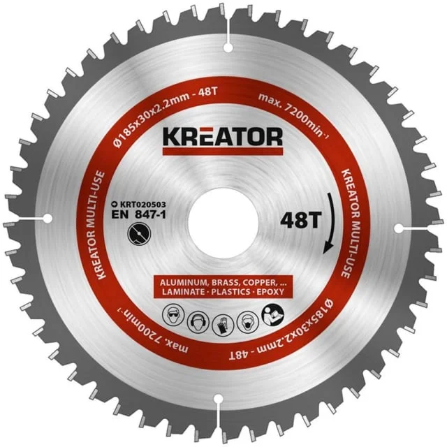 Kreator Sagblad for sirkelsag universal 48 tenner – Ø185 mm | KRT020503 Kreator Sagblad for sirkelsag universal 48 tenner – Ø185 mm | KRT020503