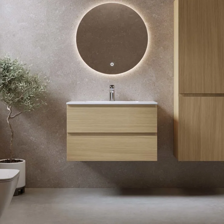 Bathlife Eufori møbelpakke, med servant, 81x46,5x50 cm, eik | 401410247