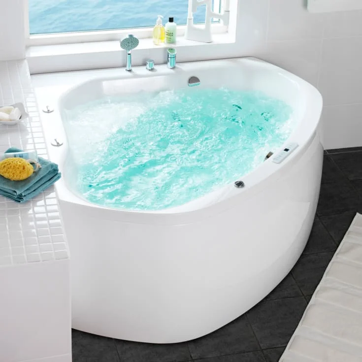 Hafa Aqua 140C Premium boblebad, hjørne, 1435×1435 mm, akryl, hvit | 1443014-00 Hafa Aqua 140C Premium boblebad, hjørne, 1435×1435 mm, akryl, hvit | 1443014-00