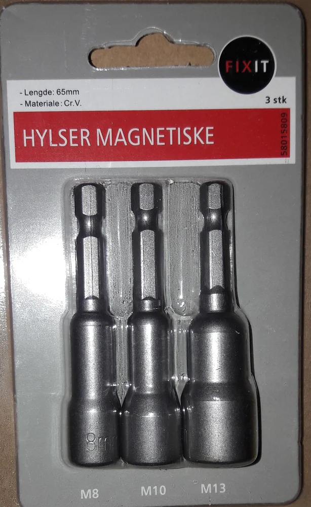 Mutterhylser magnetisk 8-10-13mm 3stk v:9796170