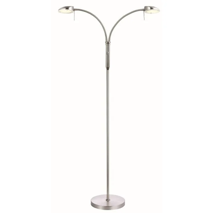 Halo Design Vegas Duo gulvlampe, børstet stål | 716050
