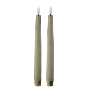 LED kronelys 2,2x22 cm 2 stk green leaf v:3168337