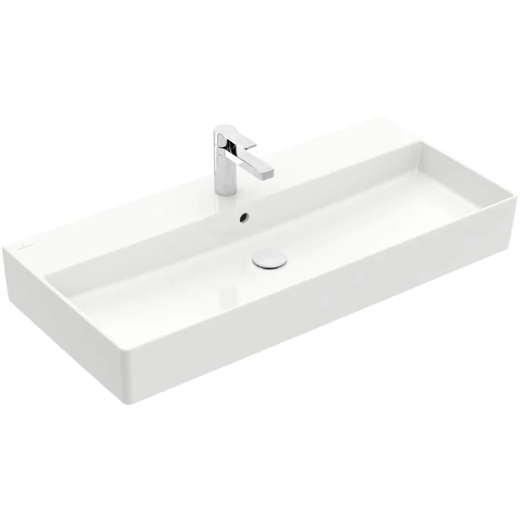 Villeroy & Boch Memento vegghengt servant, 100×47 cm, med CeramicPlus, hvit | 4A22A5R1