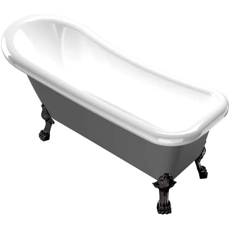 Bathlife Ideal badekar med løveføtter, 153×67 cm, akryl, sort | 401410015 Bathlife Ideal badekar med løveføtter, 153×67 cm, akryl, sort | 401410015